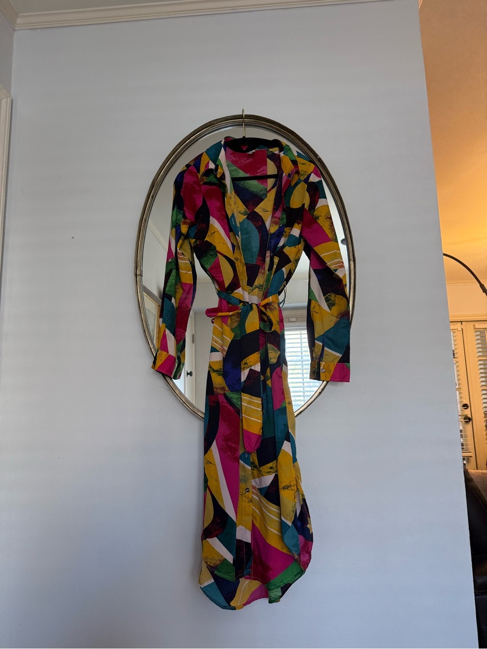 Live 4 Truth Multicolor Abstract Wrap Dress - Pink, Yellow & Teal